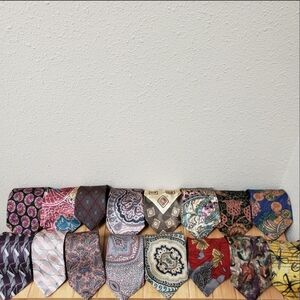 Bundle of 16 Men's Vintage Patterned Neckties